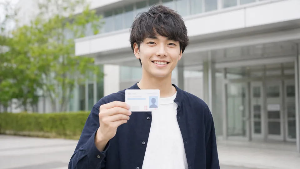 運転免許証を手にする人